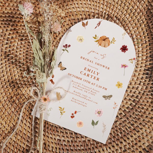 Rustic Fall Pumpkin Bridal Shower Arch Invitation (Creator Uploaded)