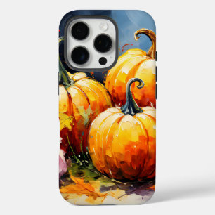 Rustic Fall Pumpkin Colorful Autumn Leaves iPhone 16 Pro Case