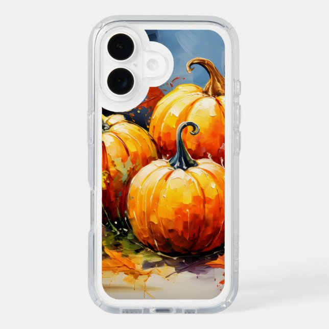 Rustic Fall Pumpkin Colorful Autumn Leaves Speck iPhone Case (Front)