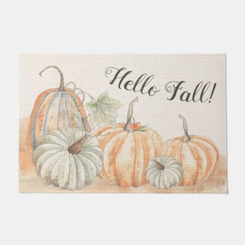 Rustic Fall Pumpkin Doormat