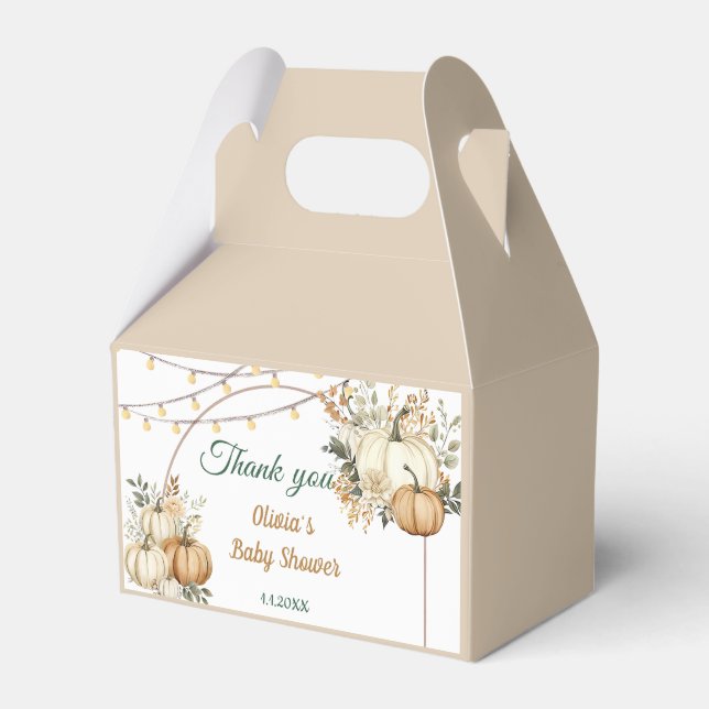 Rustic Fall Pumpkin Favor Box (Front Side)