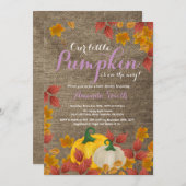 Rustic Fall Pumpkin Girl Baby Shower invitation (Front/Back)