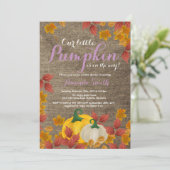 Rustic Fall Pumpkin Girl Baby Shower invitation (Standing Front)