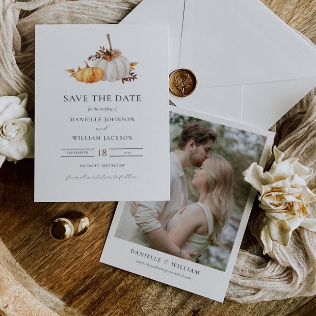 Rustic Fall Pumpkin Save the Date Invitation (Creator Uploaded)