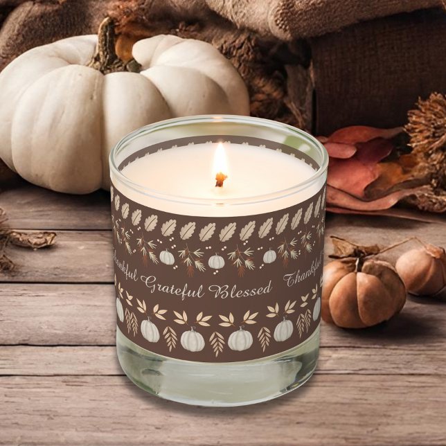 Rustic Fall Pumpkin Spice Thankful Grateful  Scented Candle (Creator Uploaded)