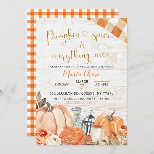 Rustic Fall Pumpkin Spices and Everything Nice Invitation