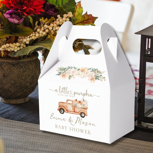 Rustic Fall Pumpkin Truck Baby Shower Favor Box (Creator Uploaded)