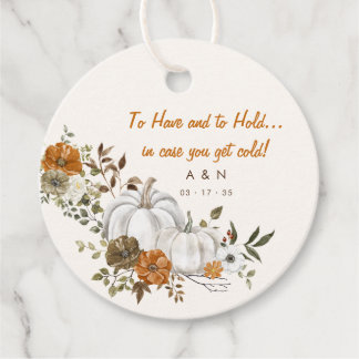 Rustic Fall Pumpkin Wedding Watercolor Favor Tags