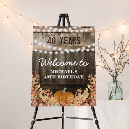 Rustic Fall Pumpkin Welcome Birthday Foam Board