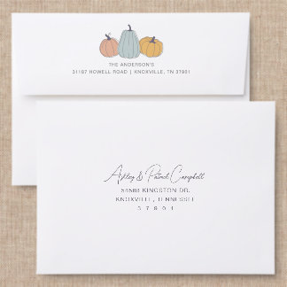 Rustic Fall Pumpkins Addressed Envelopes