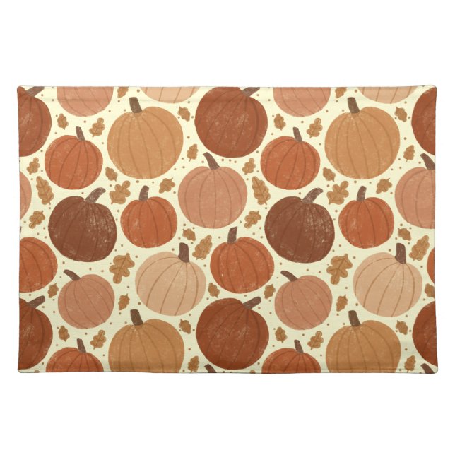 Rustic Fall Pumpkins Cloth Placemat (Front)