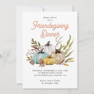 Rustic Fall Pumpkins Friendsgiving  Invitation