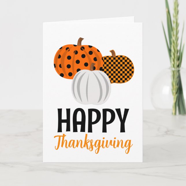 Rustic Fall Pumpkins Happy Thanksgiving Card (Front)
