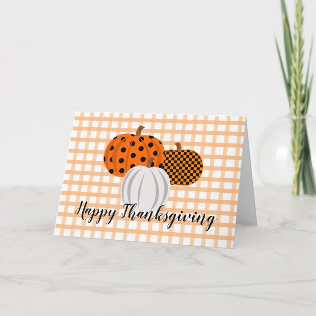 Rustic Fall Pumpkins Happy Thanksgiving Greeting Card (Front)
