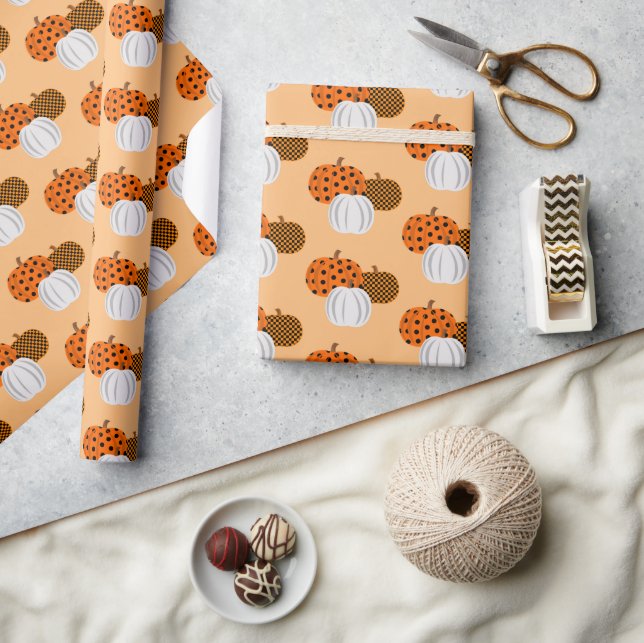 Rustic Fall Pumpkins Wrapping Paper (Crafts)
