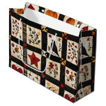 Rustic Fall Quilt Pattern | Farmhouse Patchwork Large Gift Bag