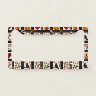 Rustic Fall Quilt Pattern   Farmhouse Patchwork License Plate Frame
