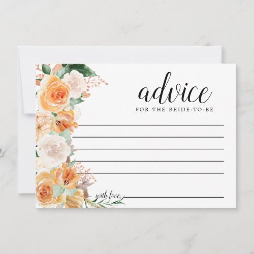 Rustic Fall Rose Floral Words of Advice Card