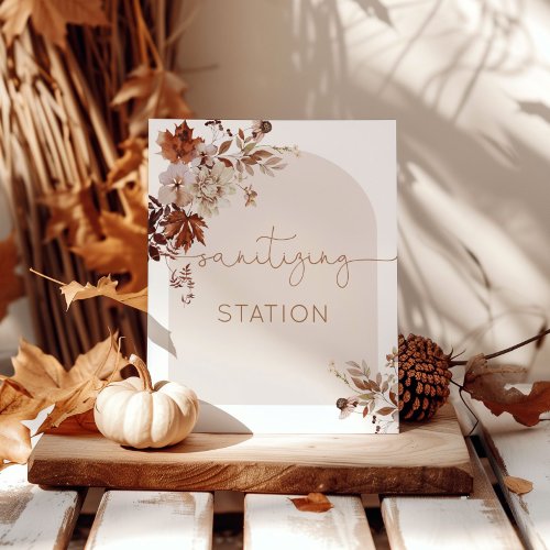 Rustic fall Sanitizing Station Poster