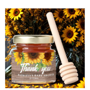 Rustic Fall Sunflower   Baby Shower Honey Jar Favors