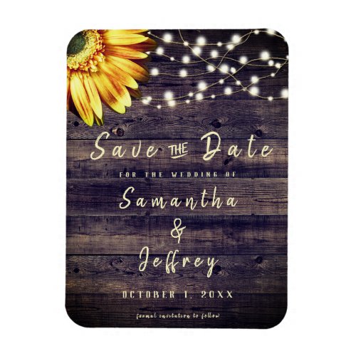 Rustic Fall Sunflower Wedding Save the Date Magnet