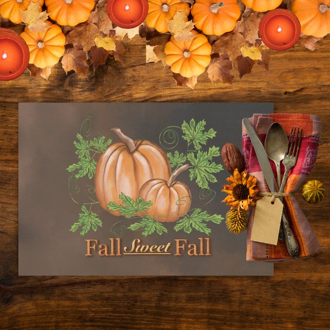 Rustic Fall Sweet Fall Pumpkins Placemat (Creator Uploaded)