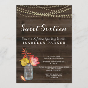 Rustic Fall Sweet Sixteen Invitation