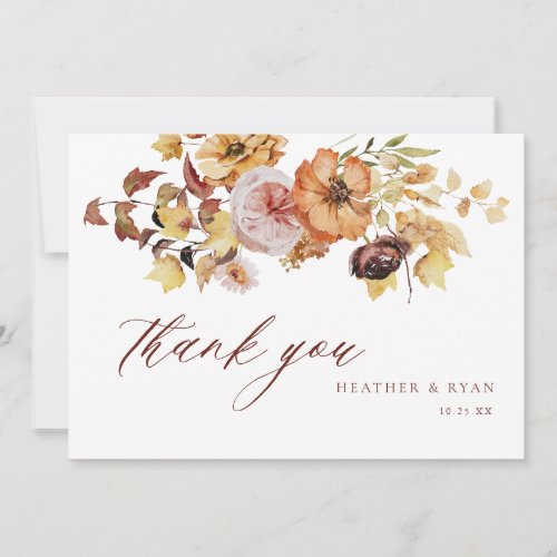 Rustic Fall Terracotta Wedding Thank You Cards