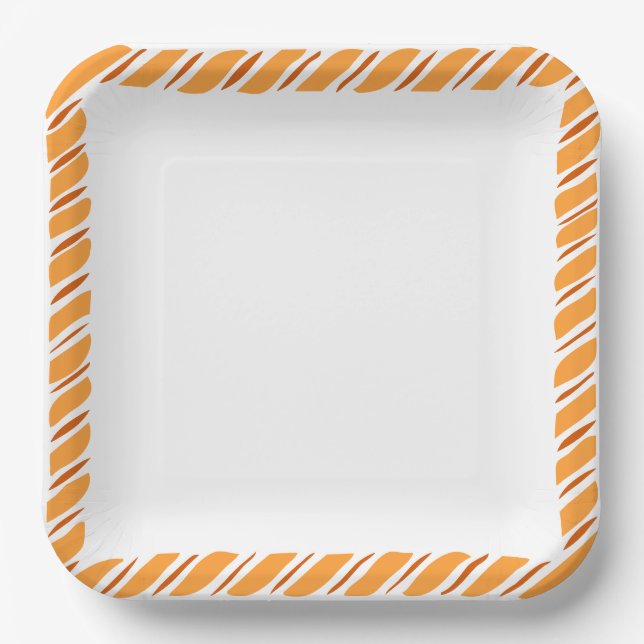 Rustic Fall Thanksgiving Border Custom Text Paper Plates (Front)