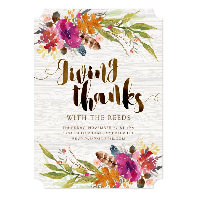 Rustic Fall Thanksgiving Invitation