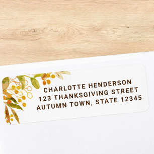 Rustic Fall Theme Return Address Label