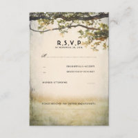 Rustic Fall Tree Branches Wedding RSVP Cards