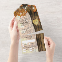 Rustic Fall Tree Lights Wedding
