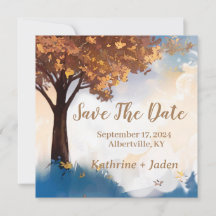 Rustic Fall Tree Save The Date
