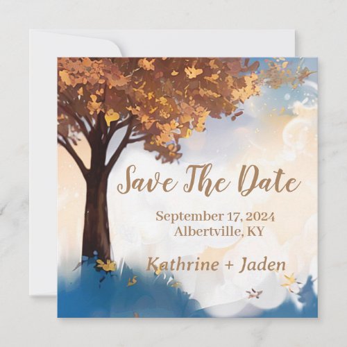 Rustic Fall Tree Save The Date