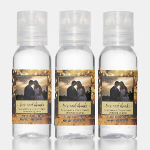 Rustic Fall Tree with Lights Photo Wedding Favor Hand Sanitizer