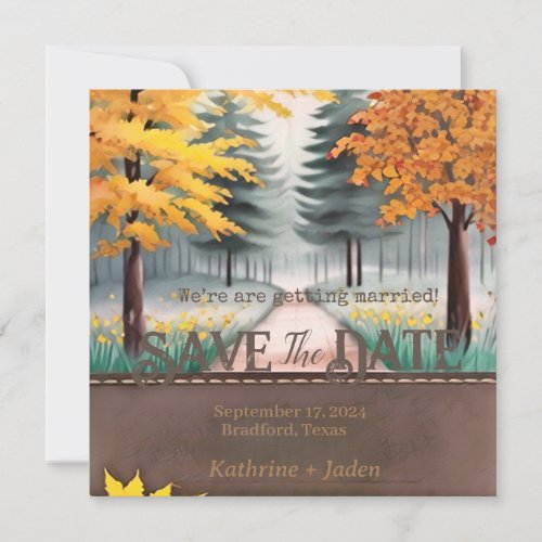 Rustic Fall Trees Save The Date