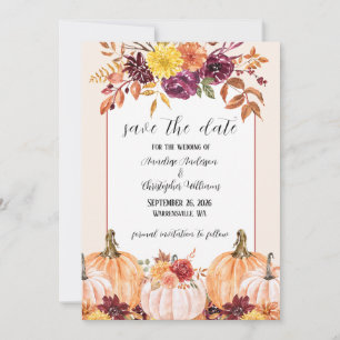 Rustic Fall Watercolor Floral Arch Photo Save The Date