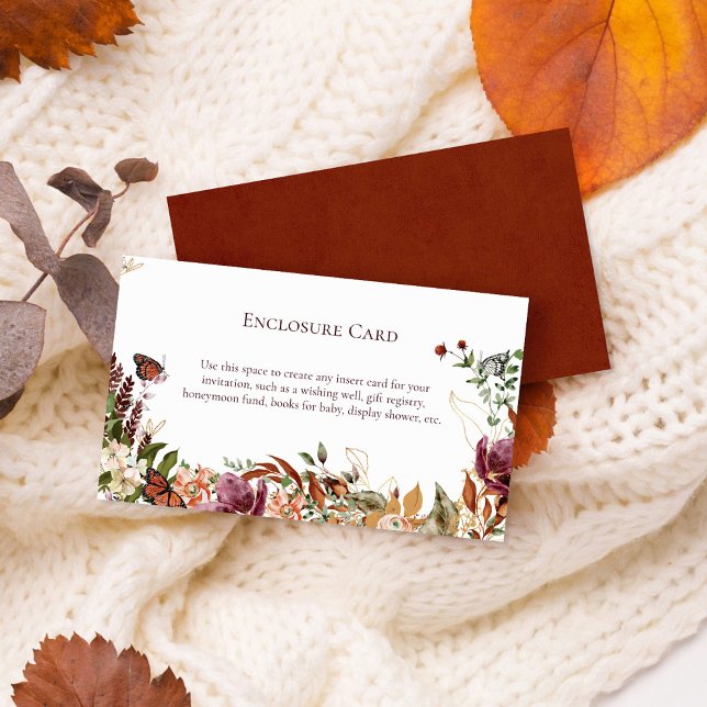 Rustic Fall Watercolor Floral & Greenery Enclosure Card (Creator Uploaded)