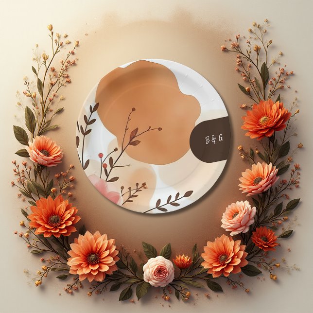rustic Fall Watercolor Florals  Paper Plates (Creator Uploaded)