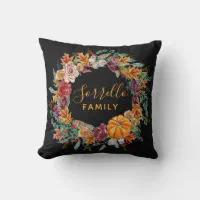 Rustic Autumn Monogrammed twill throw pillow