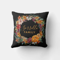 Rustic Autumn Monogrammed twill throw pillow