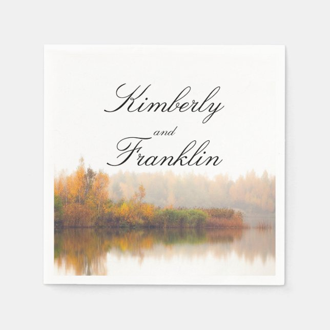 Rustic Fall Wedding Paper Napkins (Front)