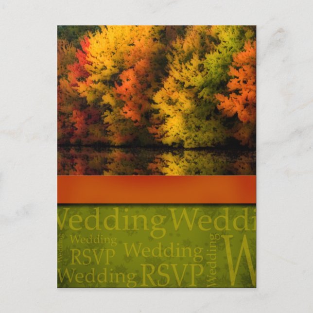 Rustic Fall Wedding Postcard (Front)