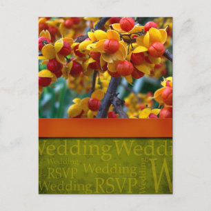 Rustic Fall Wedding Postcard