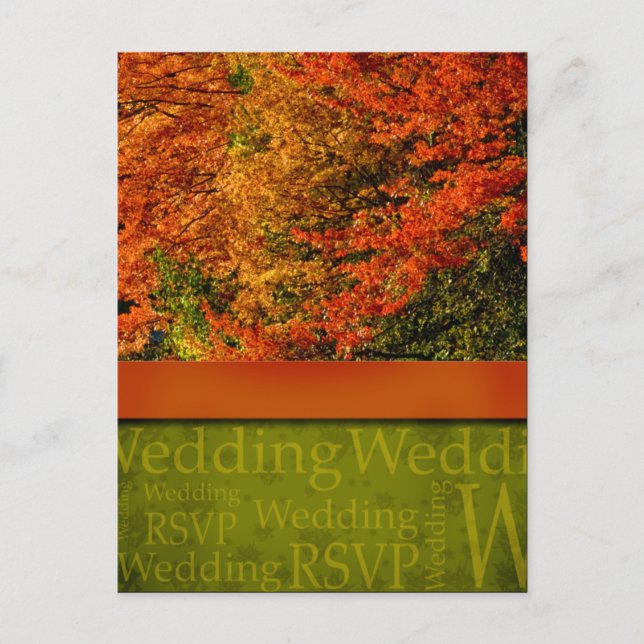 Rustic Fall Wedding Postcard (Front)
