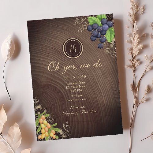 Rustic Fall Wedding Reception Invitation