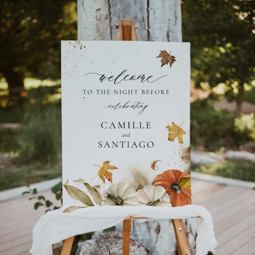 Rustic Fall Wedding Rehearsal Welcome Sign