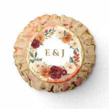 Rustic Fall Wedding Round Candy Favors