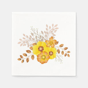 Rustic Fall Wedding Yellow Wild Roses Napkins